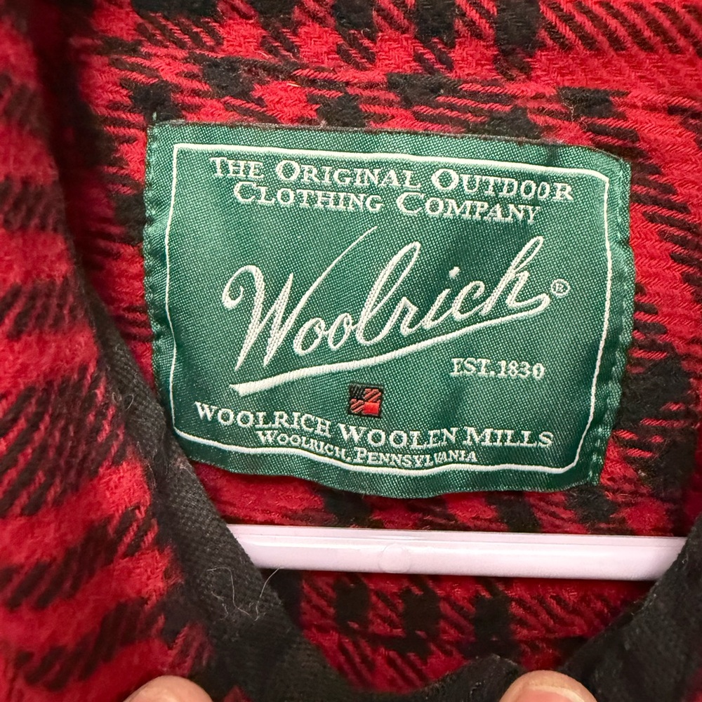Vintage Woolrich Thick Flannel Button Up Plaid Wool Men's Size XLarge Red (W-3) - Picture 4 of 11